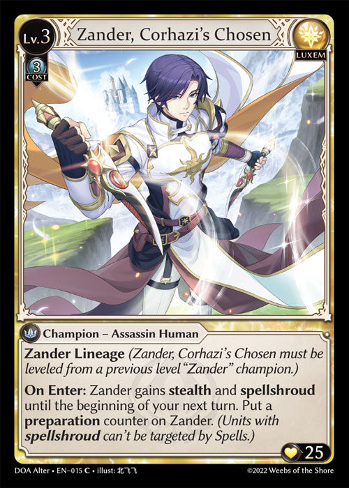 Grand Archive single card - DOA Alter - en-015 - Zander, Corhazi's Chosen(C)