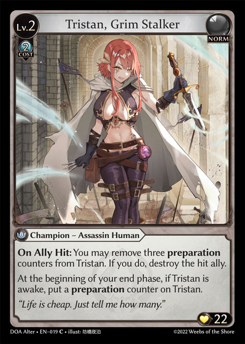 Grand Archive single card - DOA Alter - en-019 - Tristan, Grim Stalker(C)