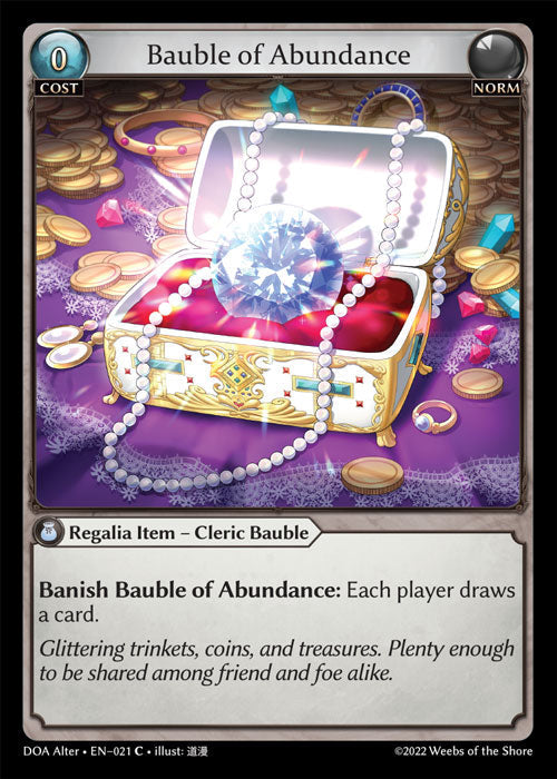 Grand Archive single card - DOA Alter - en-021 - Bauble of Abundance(C)