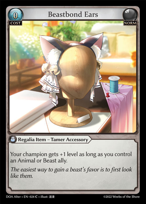 Grand Archive single card - DOA Alter - en-024 - Beastbond Ears(C)