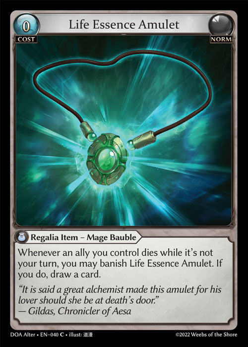Grand Archive single card - DOA Alter - en-040 - Life Essence Amulet(C)