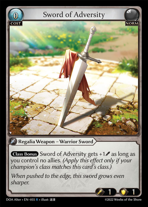 Grand Archive single card - DOA Alter - en-055 - Sword of Adversity(R)