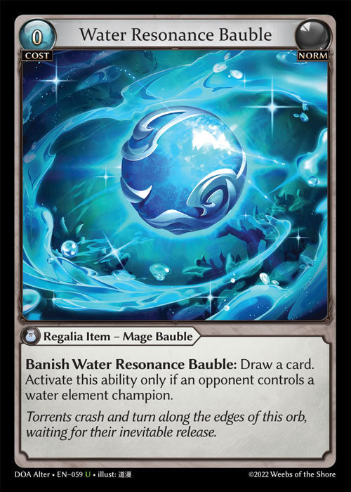 Grand Archive single card - DOA Alter - en-059 - Water Resonance Bauble(U)