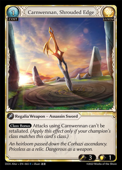 Grand Archive single card - DOA Alter - en-065 - Carnwennan, Shrouded Edge(R)