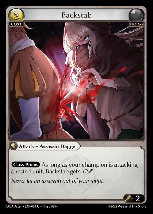 Grand Archive single card - DOA Alter - en-070 - Backstab(C)