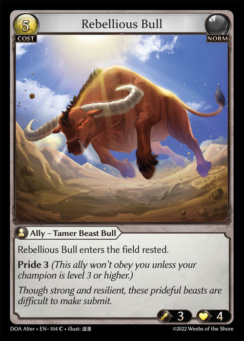 Grand Archive single card - DOA Alter - en-104 - Rebellious Bull(C)