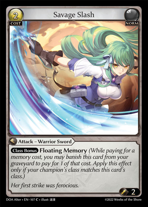 Grand Archive single card - DOA Alter - en-107 - Savage Slash(C)