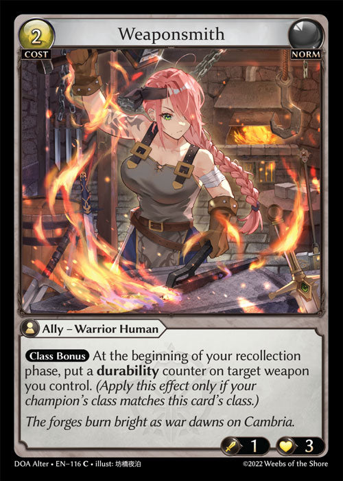 Grand Archive single card - DOA Alter - en-116 - Weaponsmith(C)