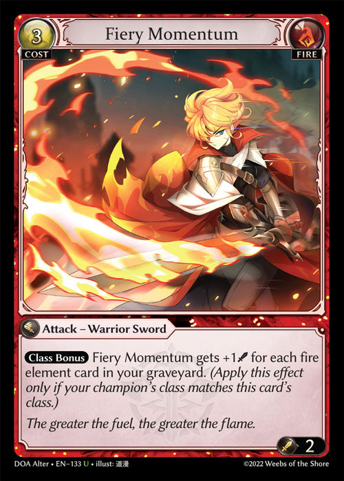 Grand Archive single card - DOA Alter - en-133 - Fiery Momentum(U)