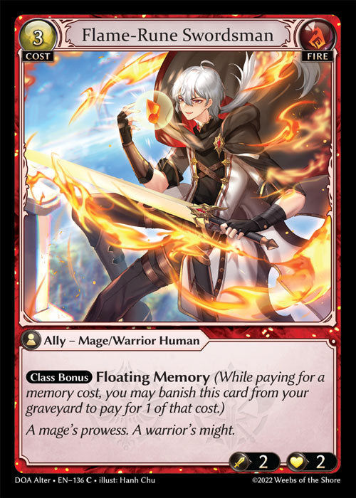 Grand Archive single card - DOA Alter - en-136 - Flame-Rune Swordsman(C)
