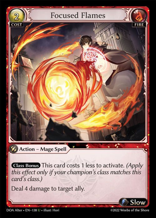 Grand Archive single card - DOA Alter - en-138 - Focused Flames(U)