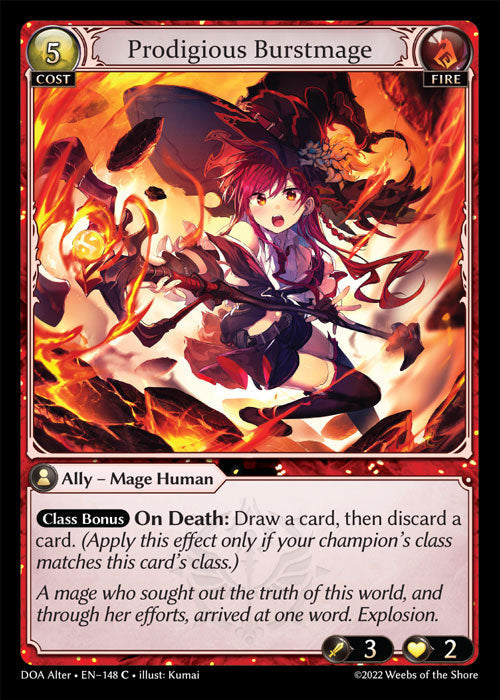 Grand Archive single card - DOA Alter - en-148 - Prodigious Burstmage(C)