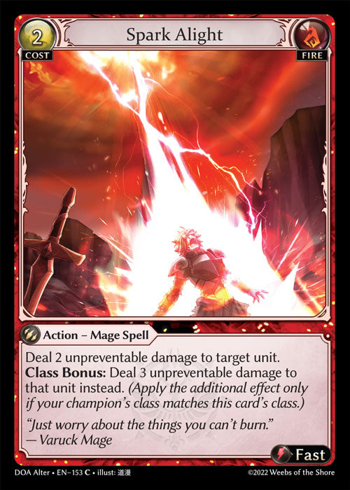 Grand Archive single card - DOA Alter - en-153 - Spark Alight(C)