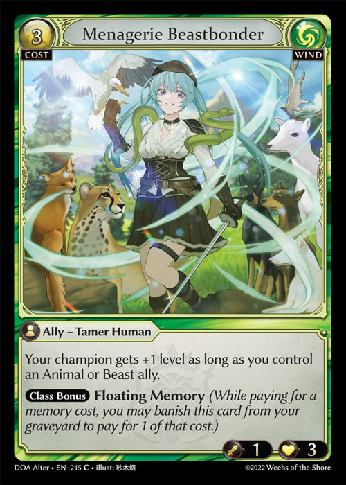 Grand Archive single card - DOA Alter - en-215 - Menagerie Beastbonder(C)
