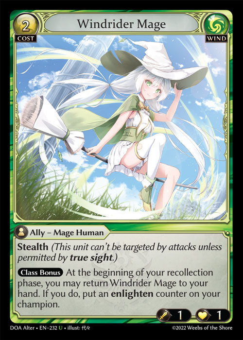 Grand Archive single card - DOA Alter - en-232 - Windrider Mage(U)