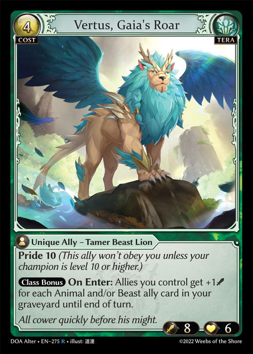 Grand Archive single card - DOA Alter - en-275 - Vertus, Gaia's Roar(R)