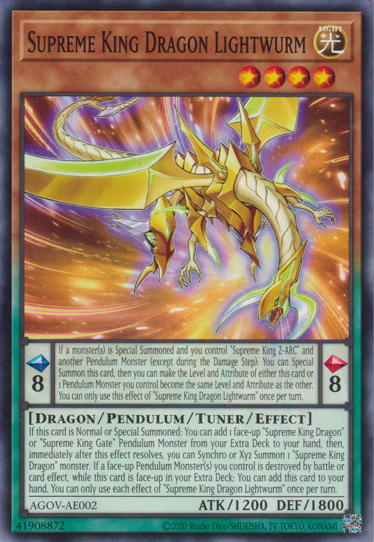 [遊戲王亞英版] 霸王眷龍 光明亞龍 / 覇王眷竜ライトヴルム / Supreme King Dragon Lightwurm-Trading Card Game-TCG-Oztet Amigo