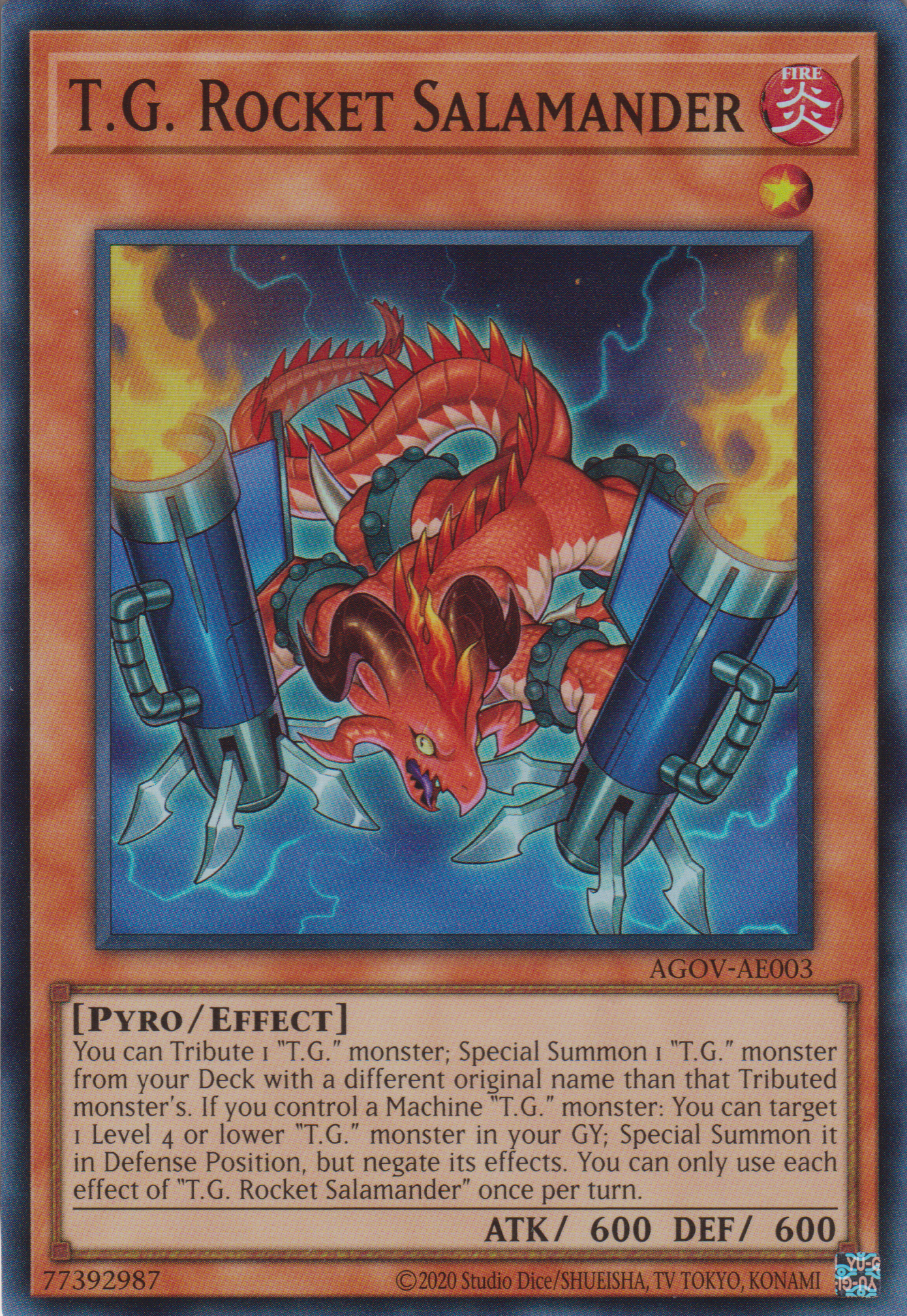[遊戲王亞英版] TG 火箭沙羅曼達 / TGロケット・サラマンダー / T.G. Rocket Salamander-Trading Card Game-TCG-Oztet Amigo
