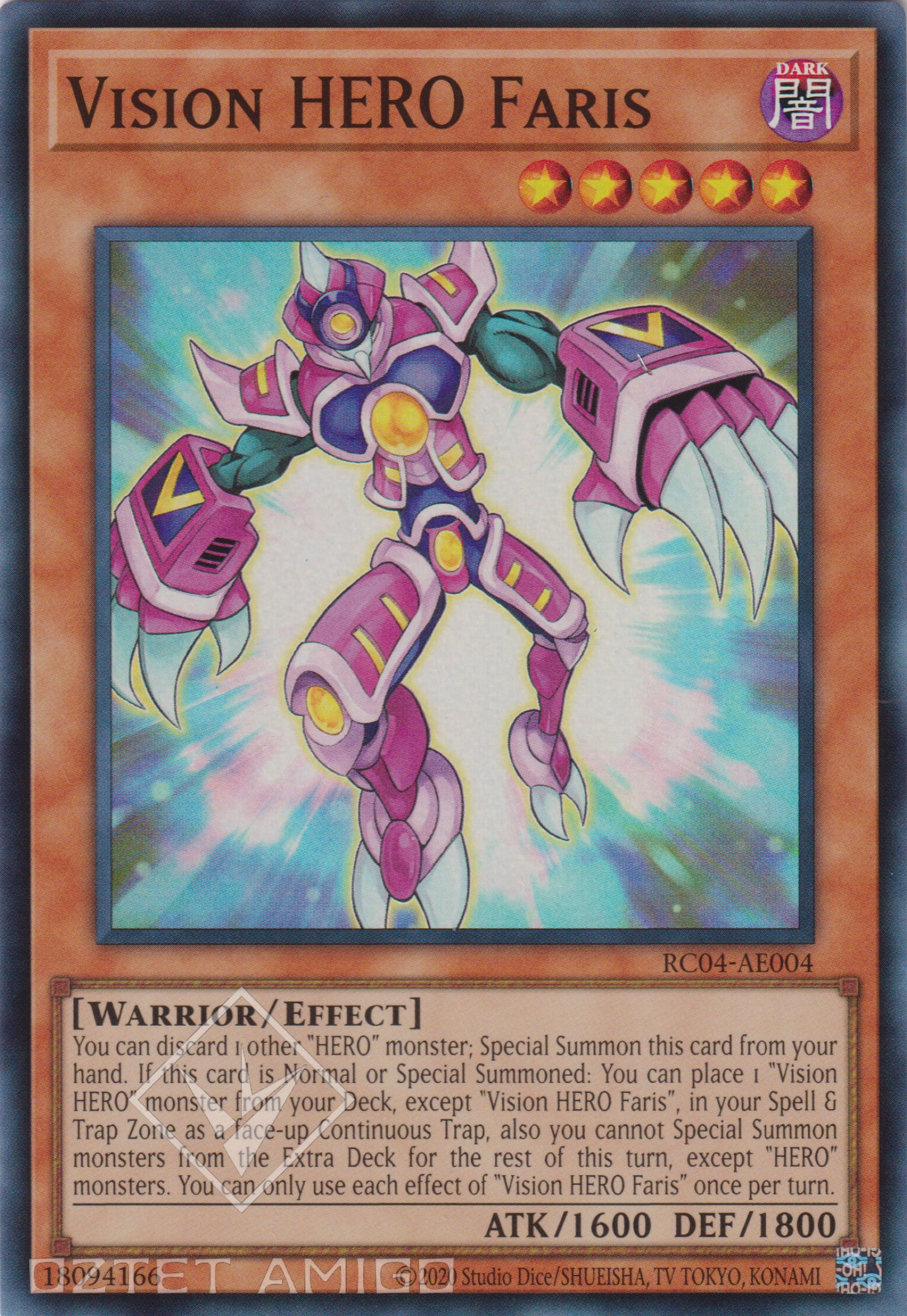 [遊戲王亞英版] V・HERO獨善人 / V·HERO ファリス / Vision HERO Faris – OA Card(Oztet Amigo)
