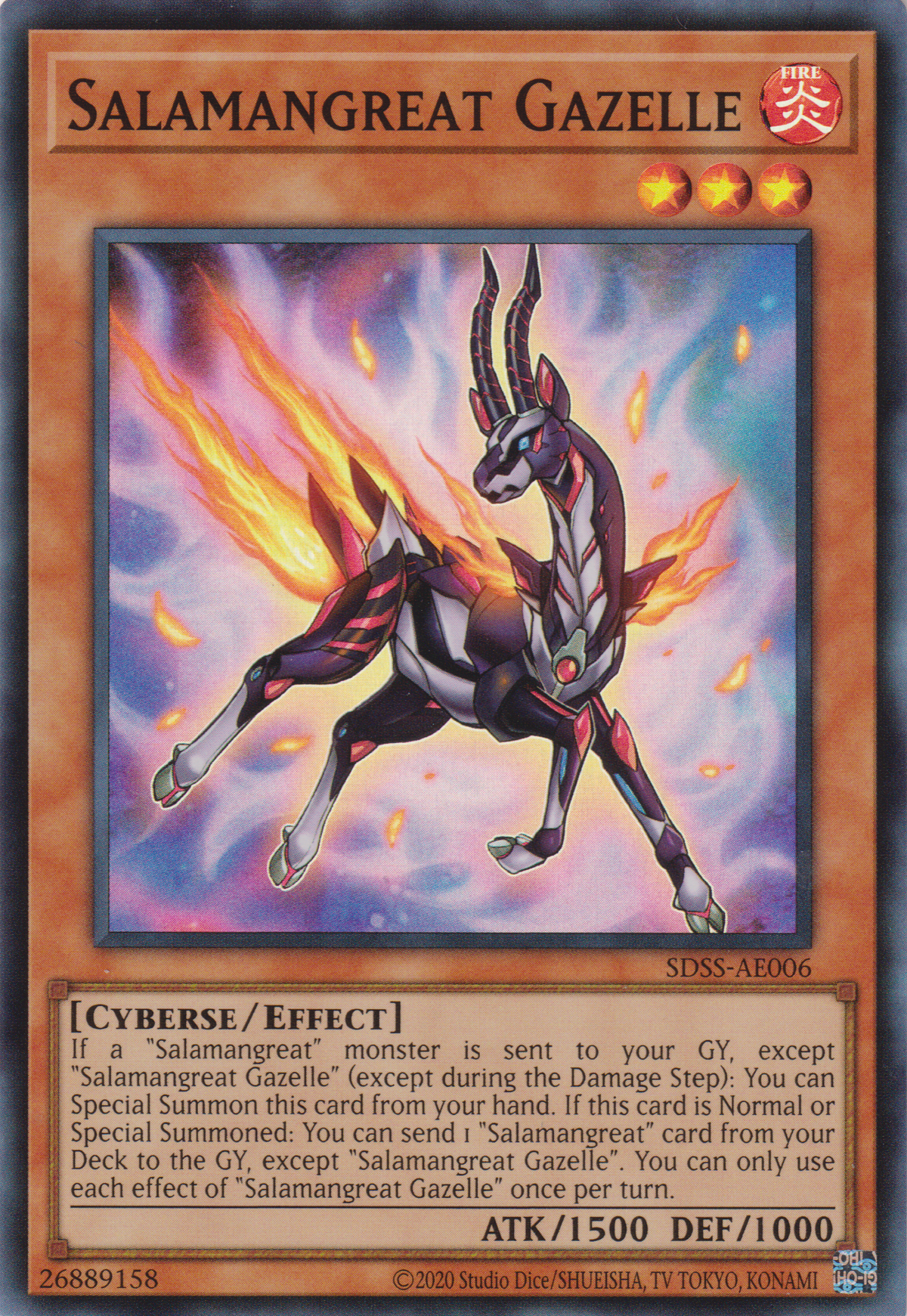 [遊戲王亞英版] 轉生炎獸 瞪羚 / 転生炎獣ガゼル / Salamangreat Gazelle-Trading Card Game-TCG-Oztet Amigo