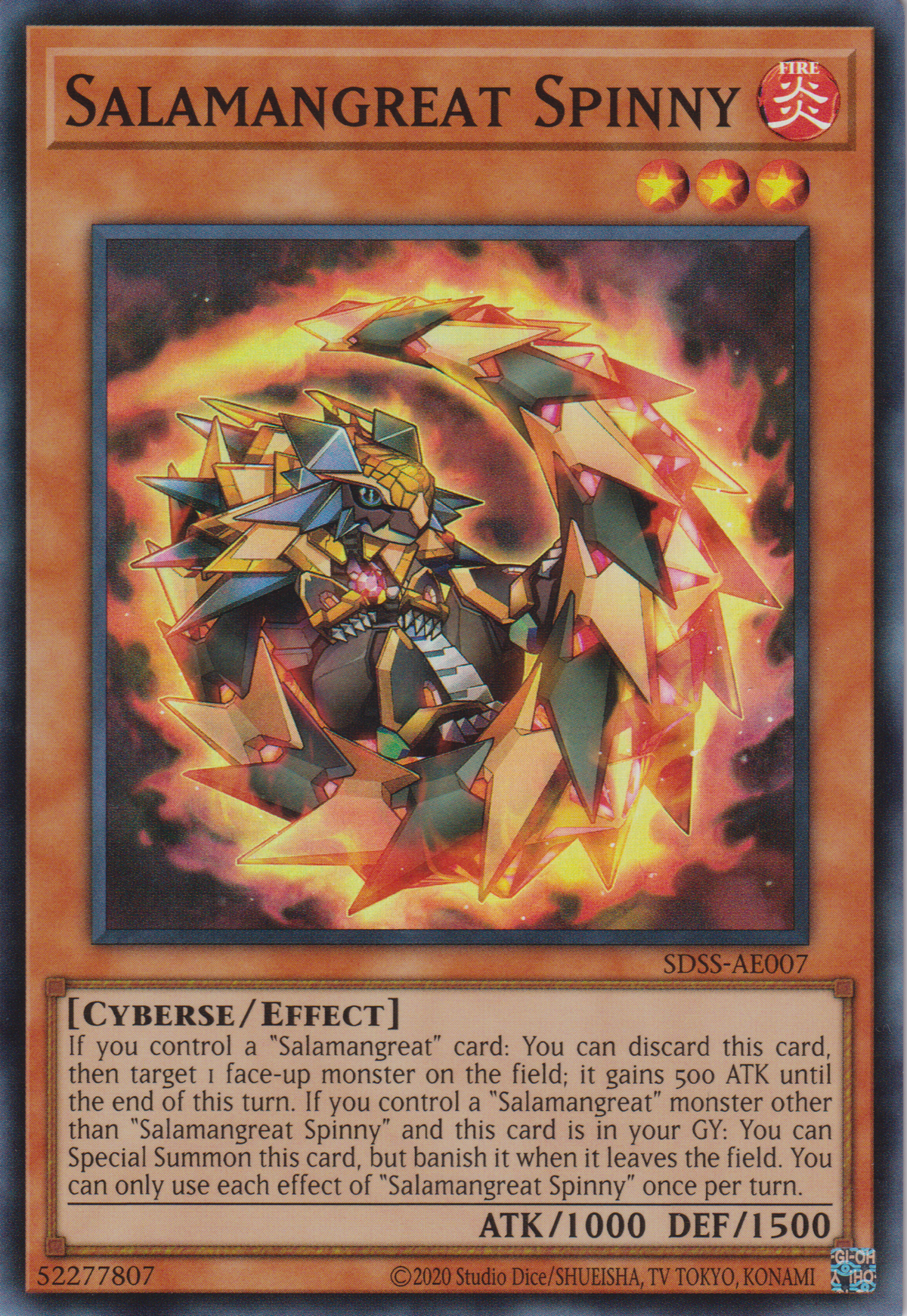 [遊戲王亞英版] 轉生炎獸犰狳蜥 / 転生炎獣スピニー / SALAMANGREAT SPINNY-Trading Card Game-TCG-Oztet Amigo