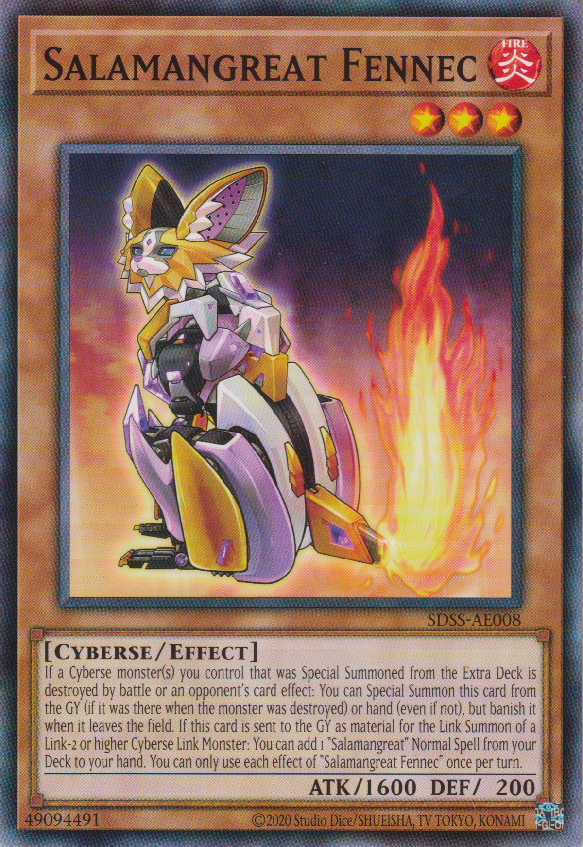 [遊戲王亞英版] 轉生炎獸 耳廓狐 / 転生炎獣フェネック / Salamangreat Fennec-Trading Card Game-TCG-Oztet Amigo