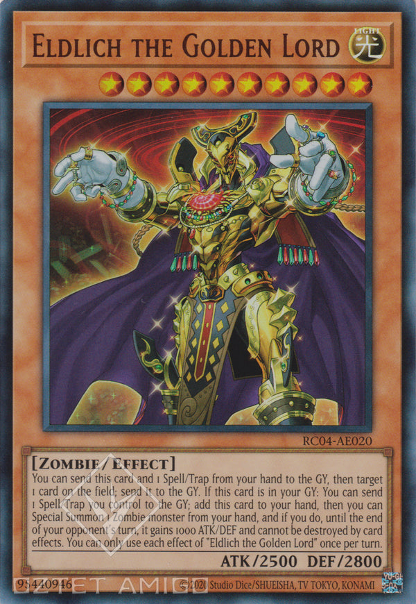 [遊戲王亞英版] 黃金卿 黃金國巫妖 / 黄金卿エルドリッチ / Eldlich the Golden Lord-Trading Card Game-TCG-Oztet Amigo