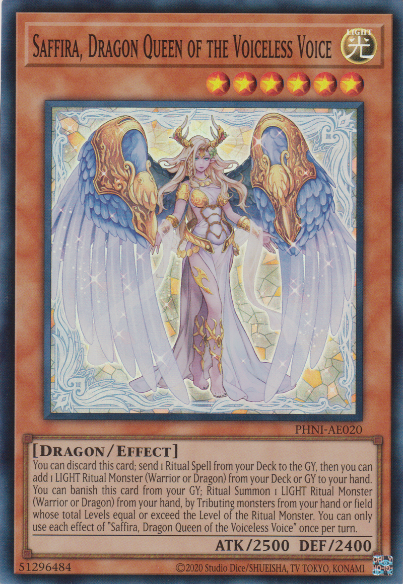 [遊戲王亞英版] 肅聲的龍賢姬 薩菲拉 / 粛声の竜賢姫サフィラ / Saffira, Dragon Queen of the Voiceless Voice-Trading Card Game-TCG-Oztet Amigo