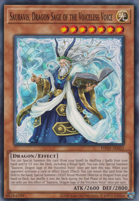 [遊戲王亞英版] 肅聲的龍賢聖 始龍 / 粛声の竜賢聖サウラヴィス / Sauravis, Dragon Sage of the Voiceless Voice-Trading Card Game-TCG-Oztet Amigo