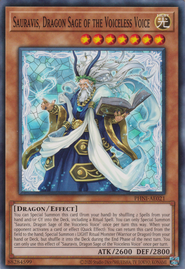 [遊戲王亞英版] 肅聲的龍賢聖 始龍 / 粛声の竜賢聖サウラヴィス / Sauravis, Dragon Sage of the Voiceless Voice-Trading Card Game-TCG-Oztet Amigo