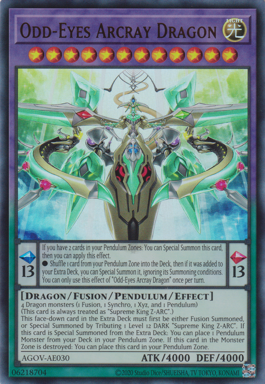 [遊戲王亞英版] 霸王天龍 異色眼弧光龍 / 覇王天龍オッドアイズ・アークレイ・ドラゴン / Odd-Eyes Arcray Dragon-Trading Card Game-TCG-Oztet Amigo