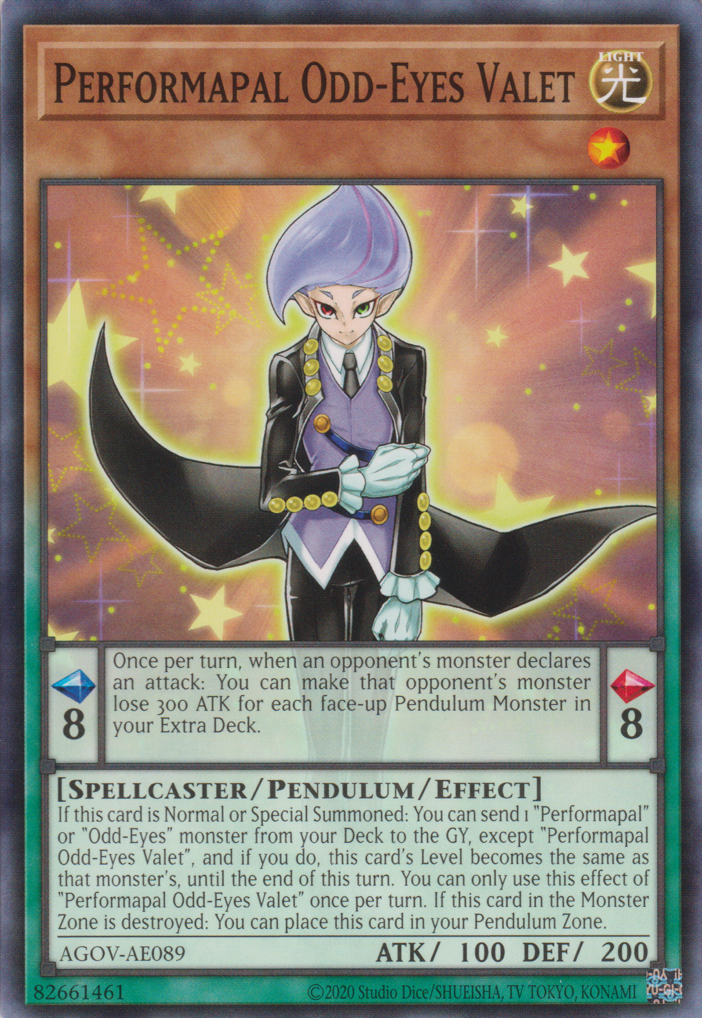 [遊戲王亞英版] EM 異色眼近侍 / EMオッドアイズ·バレット / Performapal Odd-Eyes Valet-Trading Card Game-TCG-Oztet Amigo