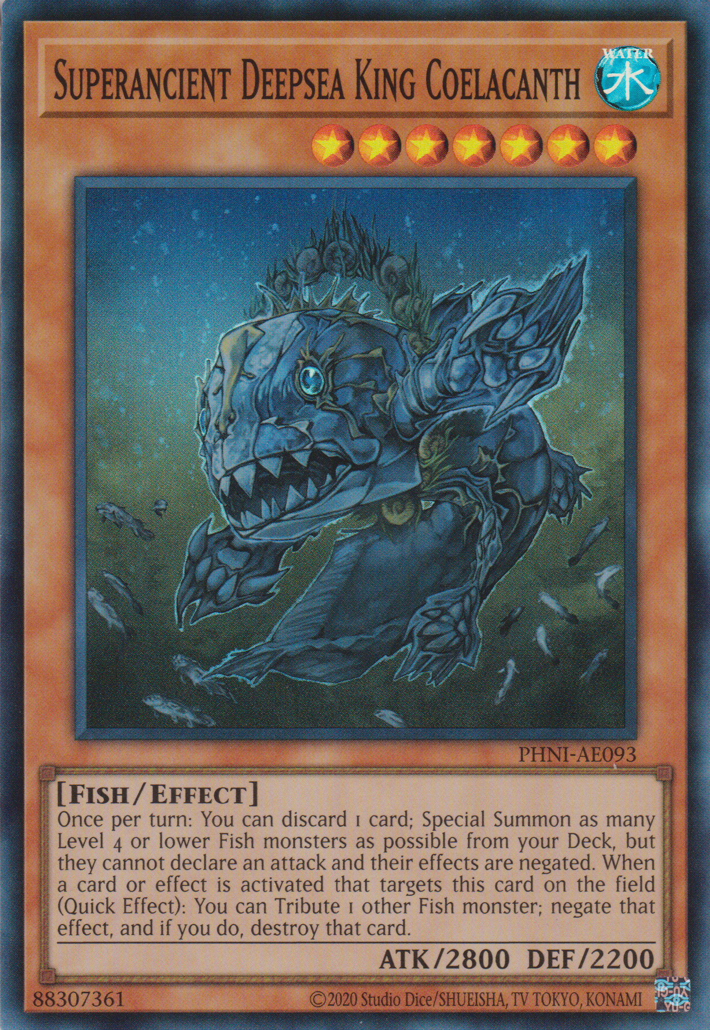 [遊戲王亞英版] 超古深海王空棘魚 / 超古深海王シーラカンス / Superancient Deepsea King Coelacanth-Trading Card Game-TCG-Oztet Amigo