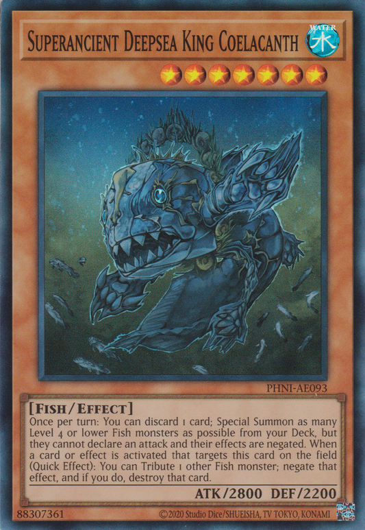 [遊戲王亞英版] 超古深海王空棘魚 / 超古深海王シーラカンス / Superancient Deepsea King Coelacanth-Trading Card Game-TCG-Oztet Amigo