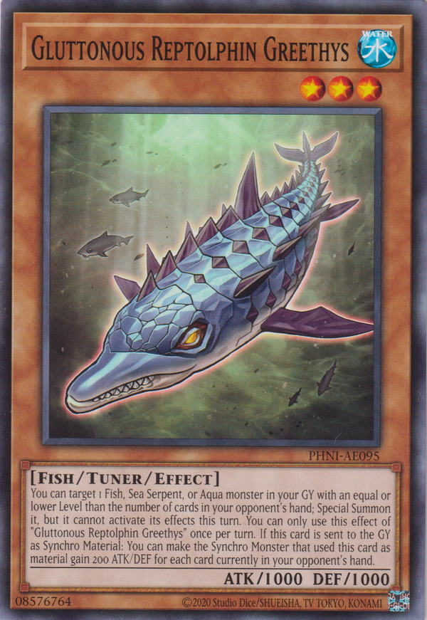 [遊戲王亞英版] 貪食魚 貪婪 / 貪食魚グリーディス / Gluttonous Reptolphin Greethys-Trading Card Game-TCG-Oztet Amigo