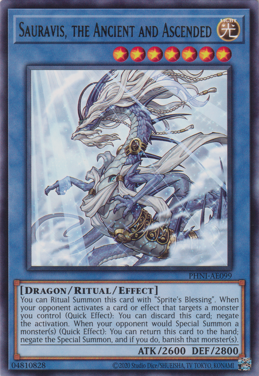 [遊戲王亞英版] 古聖戴翔龍 / 古聖戴サウラヴィス / Sauravis, the Ancient and Ascended-Trading Card Game-TCG-Oztet Amigo