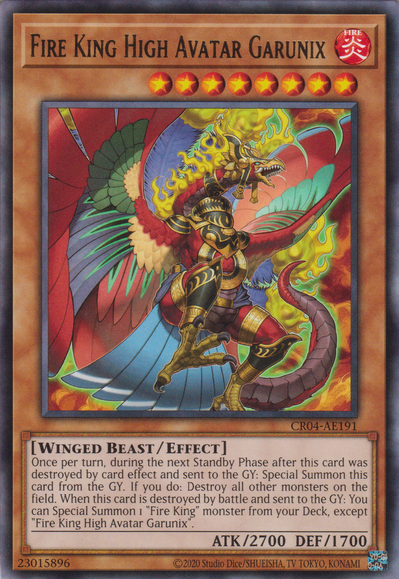 [遊戲王亞英版] 炎王神獸 大鵬不死鳥 / 炎王神獣 ガルドニクス / FIRE KING HIGH AVATAR GARUNIX-Trading Card Game-TCG-Oztet Amigo