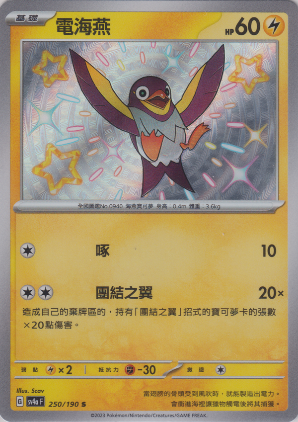 [Pokémon]  電海燕 -色違-Trading Card Game-TCG-Oztet Amigo