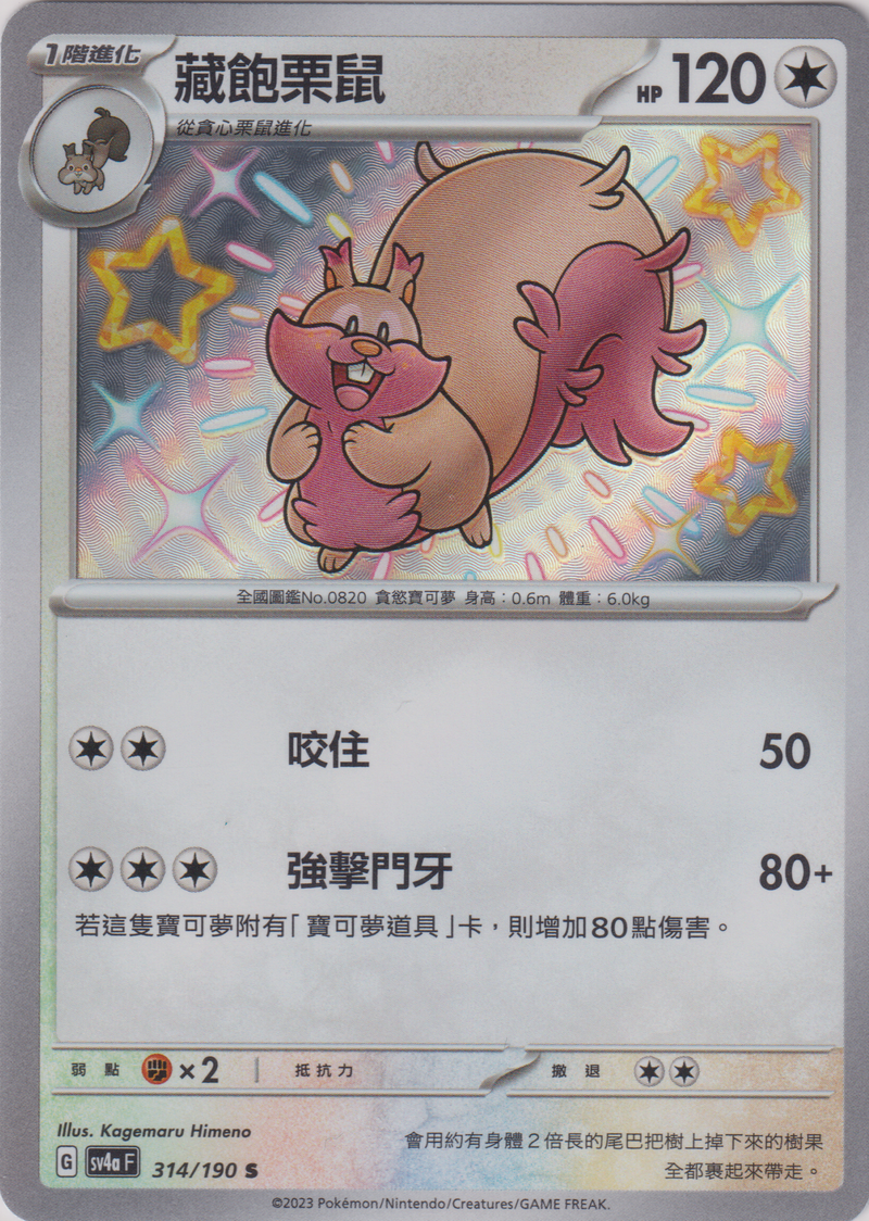 [Pokémon]  藏飽栗鼠 -色違-Trading Card Game-TCG-Oztet Amigo