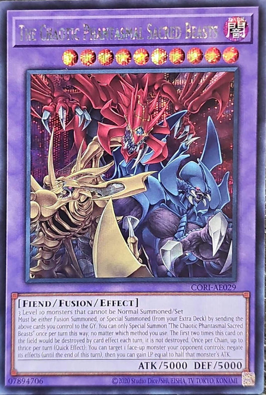 [遊戲王亞英] CORI-AE029 / 混沌的三幻魔 / 混沌の三幻魔 / The Chaotic Phantasmal Sacred Beasts / SER
