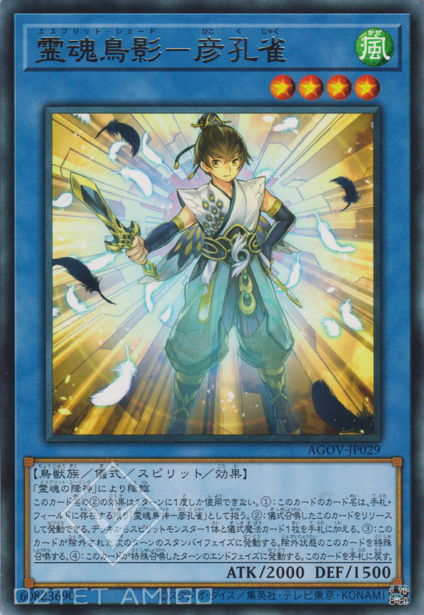 [遊戲王] 靈魂鳥影 彥孔雀 / 霊魂鳥影－彦孔雀 / Shinobaron Shade Peacock-Trading Card Game-TCG-Oztet Amigo