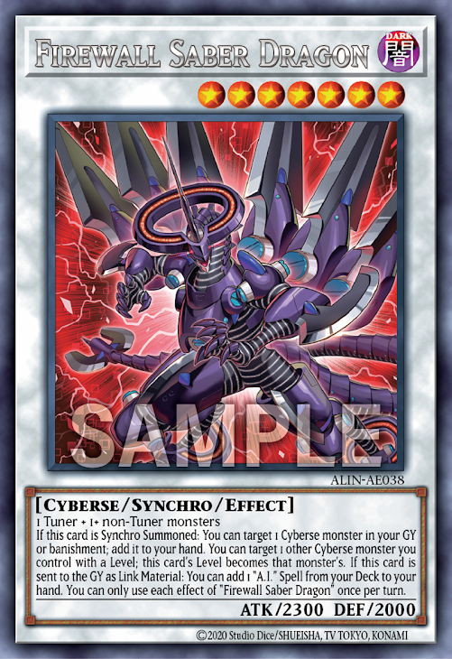 [遊戲王亞英版]防火牆軍刀龍/ファイアウォール・S・ドラゴン /Firewall Saber Dragon