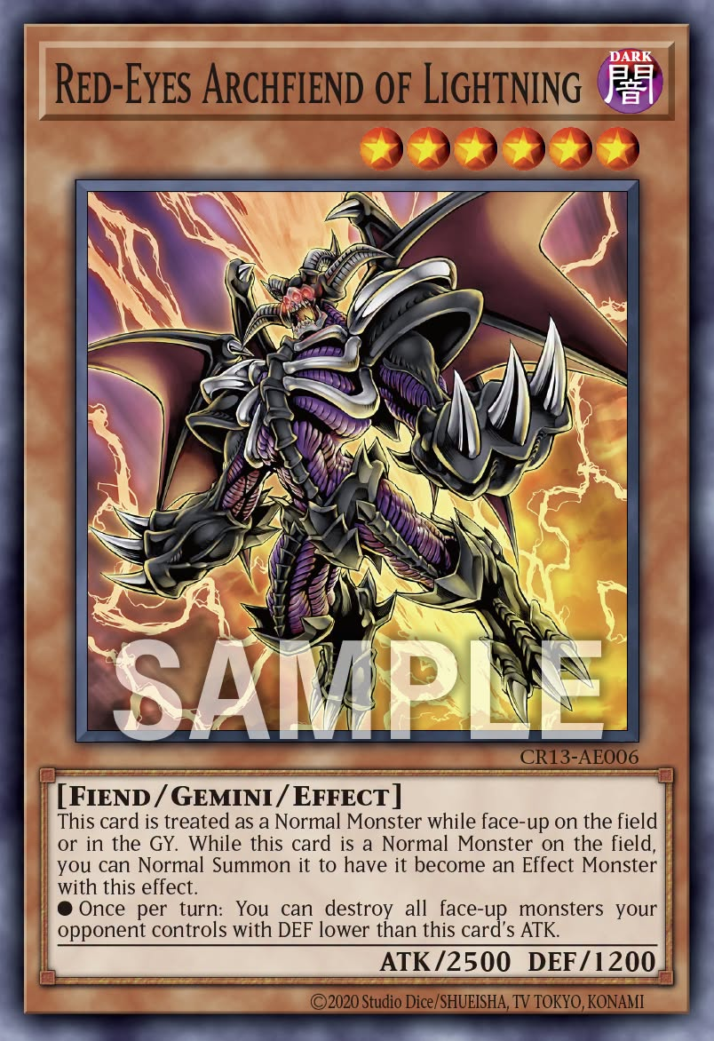 [遊戲王亞英] CR13-AE006 / 真紅眼凶雷皇 邪心惡魔 / 真紅眼の凶雷皇－エビル・デーモン / Red-Eyes Archfiend of Lightning / N