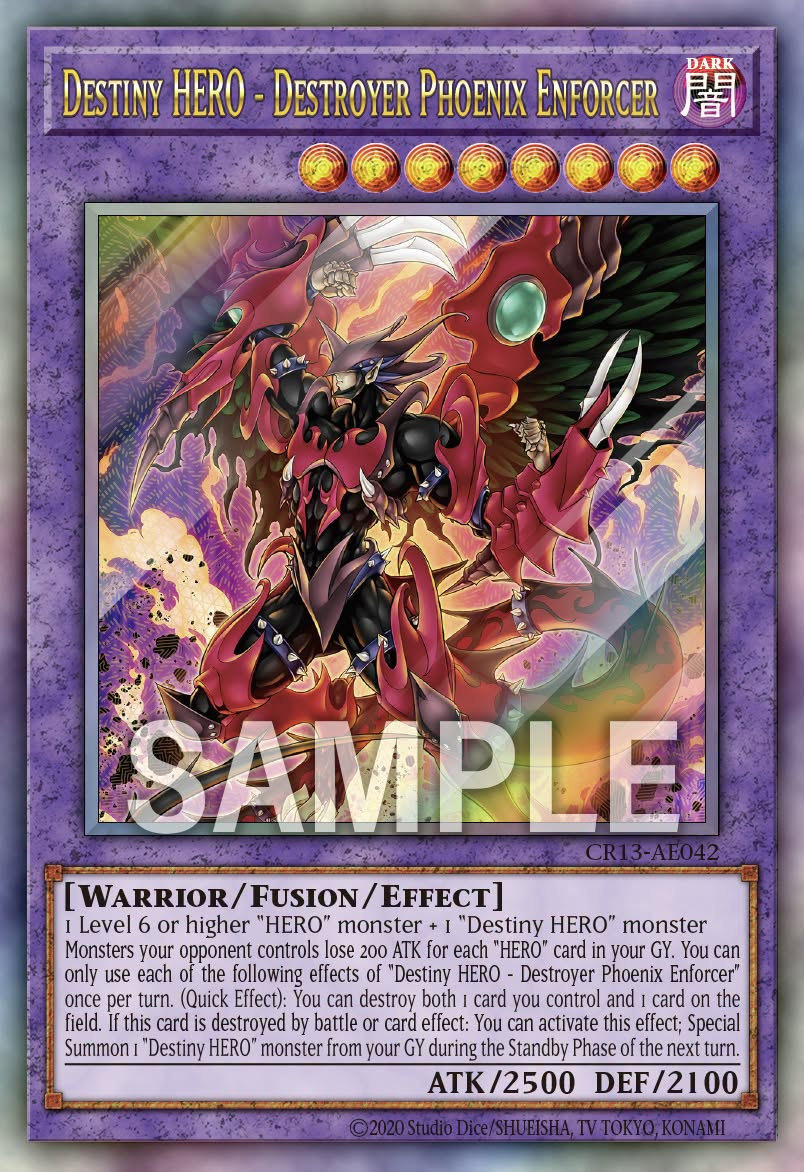 [遊戲王亞英] CR13-AE042 / D-HERO 毀滅鳳凰人 / Ｄ－ＨＥＲＯ デストロイフェニックスガイ / Destiny HERO - Destroyer Phoenix Enforcer / UTR