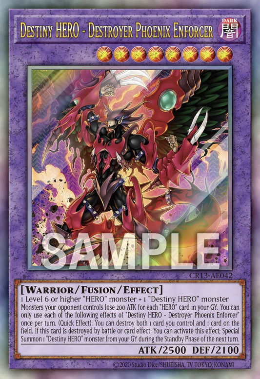[遊戲王亞英] CR13-AE042 / D-HERO 毀滅鳳凰人 / Ｄ－ＨＥＲＯ デストロイフェニックスガイ / Destiny HERO - Destroyer Phoenix Enforcer / UTR