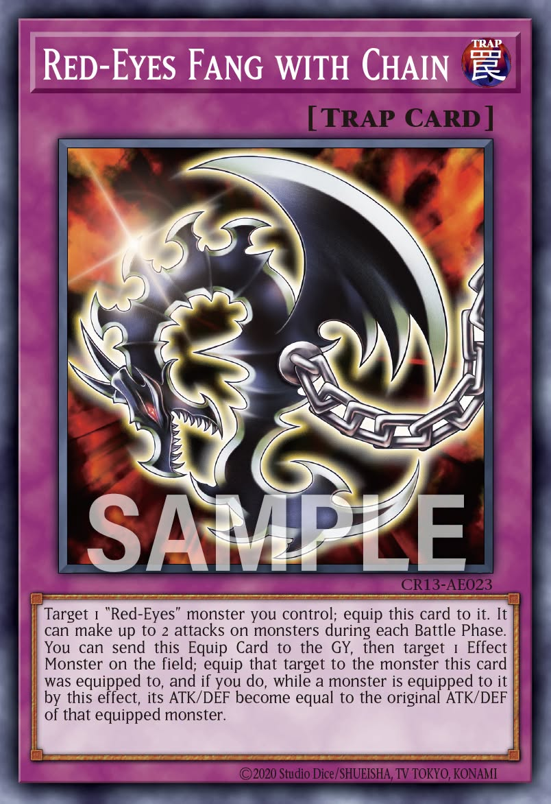 [遊戲王亞英] CR13-AE023 / 附鎖鏈的真紅眼牙 / 鎖付き真紅眼牙 / Red-Eyes Fang with Chain / N