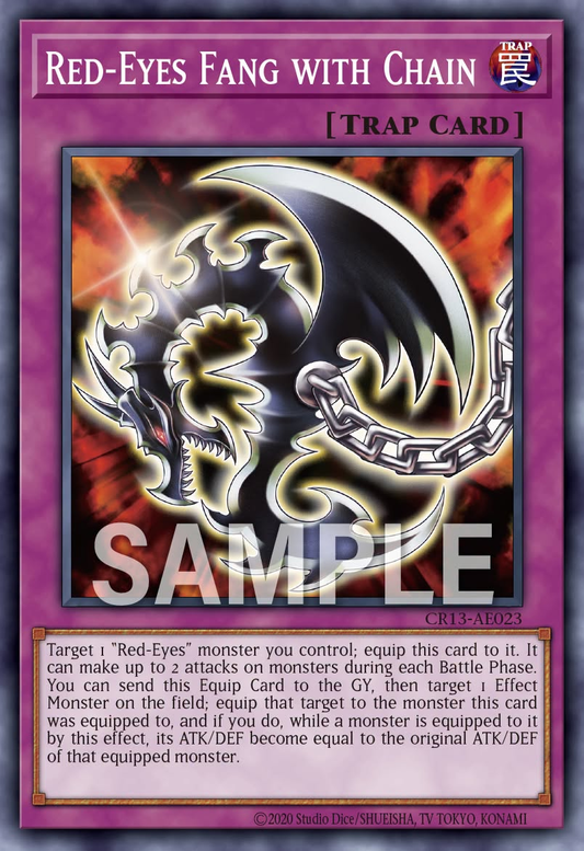[遊戲王亞英] CR13-AE023 / 附鎖鏈的真紅眼牙 / 鎖付き真紅眼牙 / Red-Eyes Fang with Chain / N
