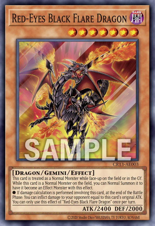 [遊戲王亞英] CR13-AE003 / 真紅眼黑炎龍 / 真紅眼の黒炎竜 / Red-Eyes Black Flare Dragon / SR