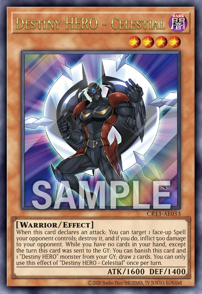 [遊戲王亞英] CR13-AE033 / D-HERO 神聖人 / Ｄ－ＨＥＲＯ ディバインガイ / Destiny HERO - Celestial / SER