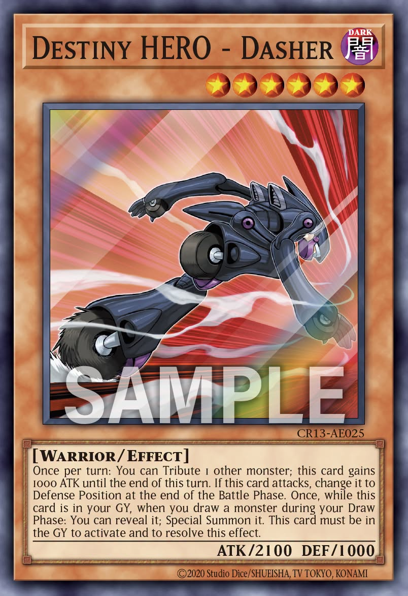 [遊戲王亞英] CR13-AE025 / D-HERO 衝刺人 / Ｄ－ＨＥＲＯ ダッシュガイ / Destiny HERO - Dasher / SR